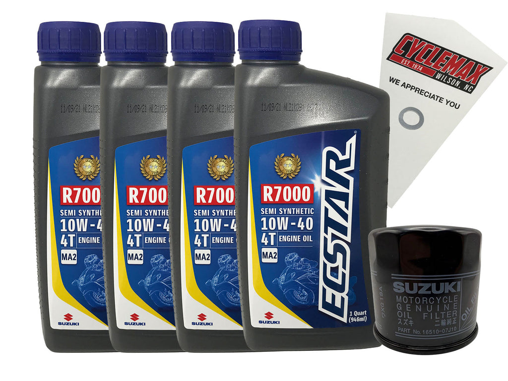 Suzuki Ecstar Semi-Synthetic Oil Change Kit for 2002-2019 V-STROM 1000