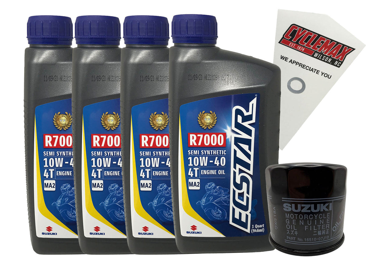 Suzuki Ecstar Semi-Synthetic Oil Change Kit for 2002-2019 V-STROM 1000