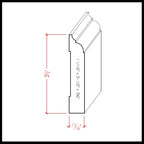 EWBB22 Nose and Cove 3-1/2 inch Baseboard Moulding