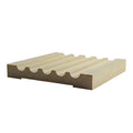 An image of EWCA49 wood Fluted 5-1/8 inch Casing Trim Moulding cross section on a white background. 