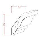 EWCR11 Crown 3/4" x 2-5/8" Unfinished 1-7/8" High x 1-3/4" Deep