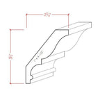 EWCR18 Crown 7/8" x 4-1/2" Unfinished 3-1/2" High x 2-3/4" Deep