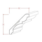 EWCR21 Crown 3/4" x 4-5/8" Unfinished 3-1/4" High x 3-1/4" Deep