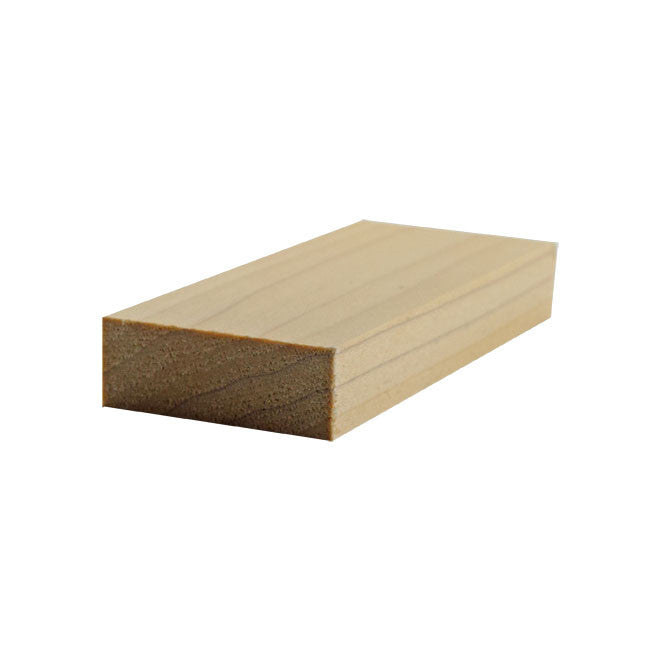 EWWS51 Windowsill Square Edge Stool wood cross section on white background.