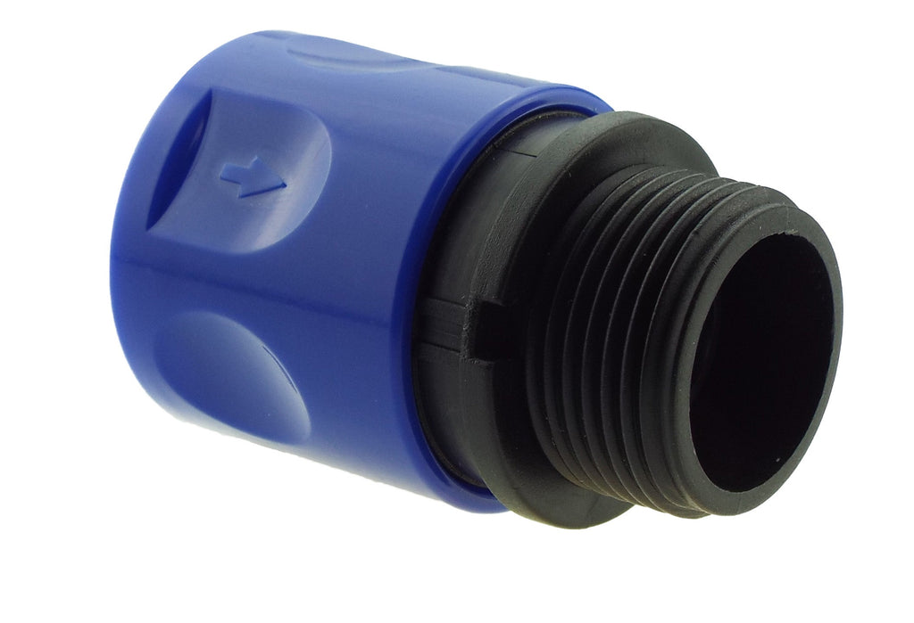 Hose Connector Blue with In-Line BSPF Threaded Valve