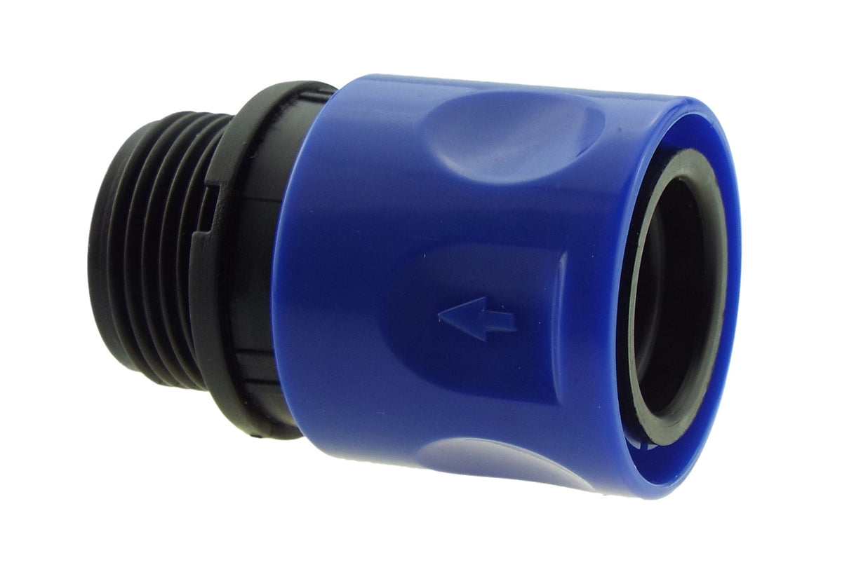 Hose Connector Blue with In-Line BSPF Threaded Valve