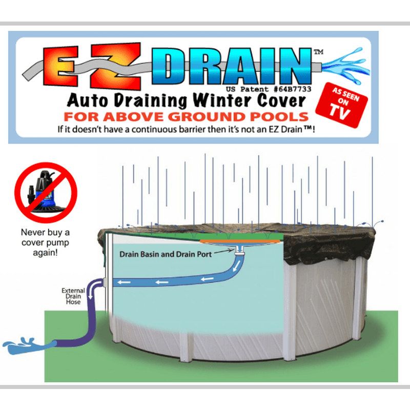 12ft x 18ft Oval EZ-Drain Above Ground Winter Cover