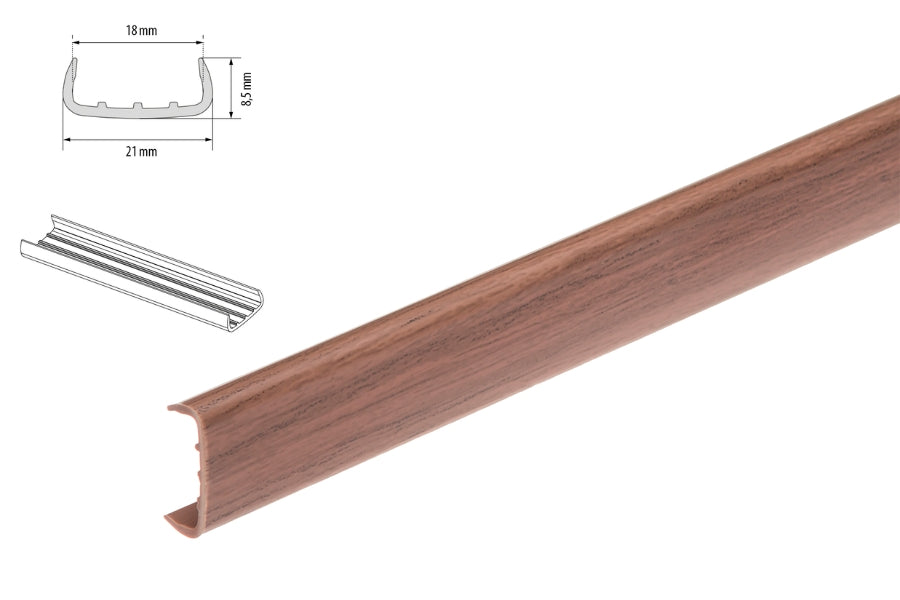 U trim edging strip PVC melamine furniture – ecco walnut 1m & 2.5m  