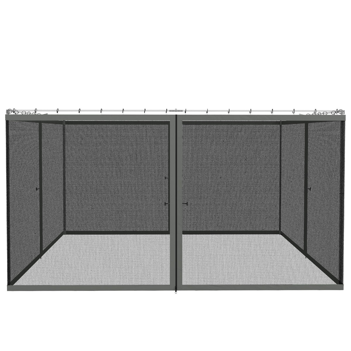 Replacement Mosquito Netting for Gazebo 10' x 13'with Zippers, Dark Grey