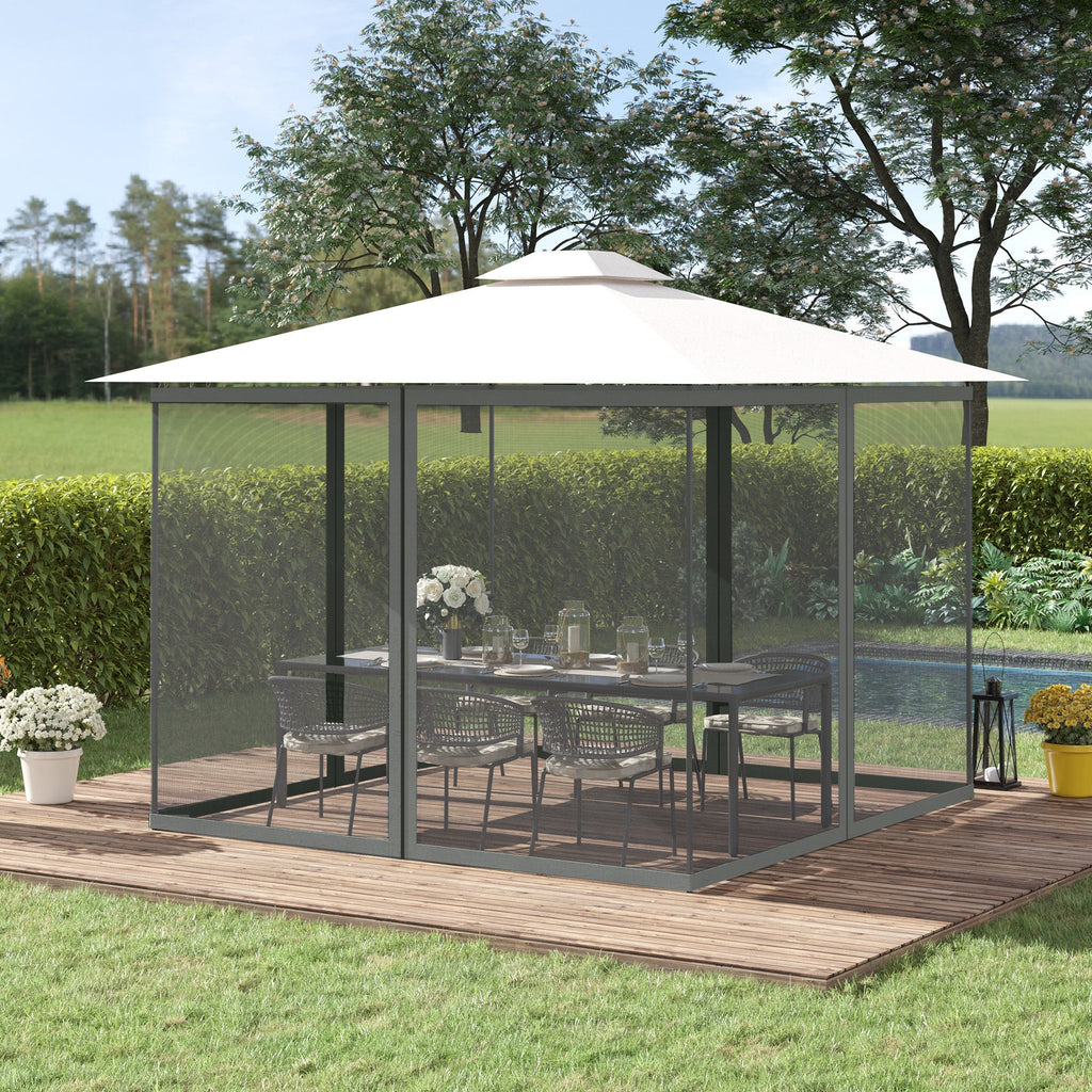 Replacement Mosquito Netting for Gazebo 10' x 13'with Zippers, Dark Grey