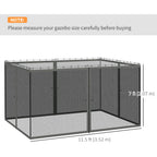 Replacement Mosquito Netting for Gazebo 10' x 13'with Zippers, Dark Grey