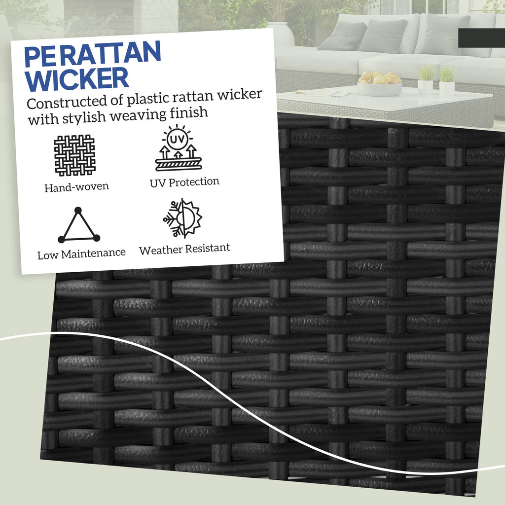 2 PC Wicker Outdoor Ottoman with Storage, Square Side Table with Removable Cushion, Light Grey