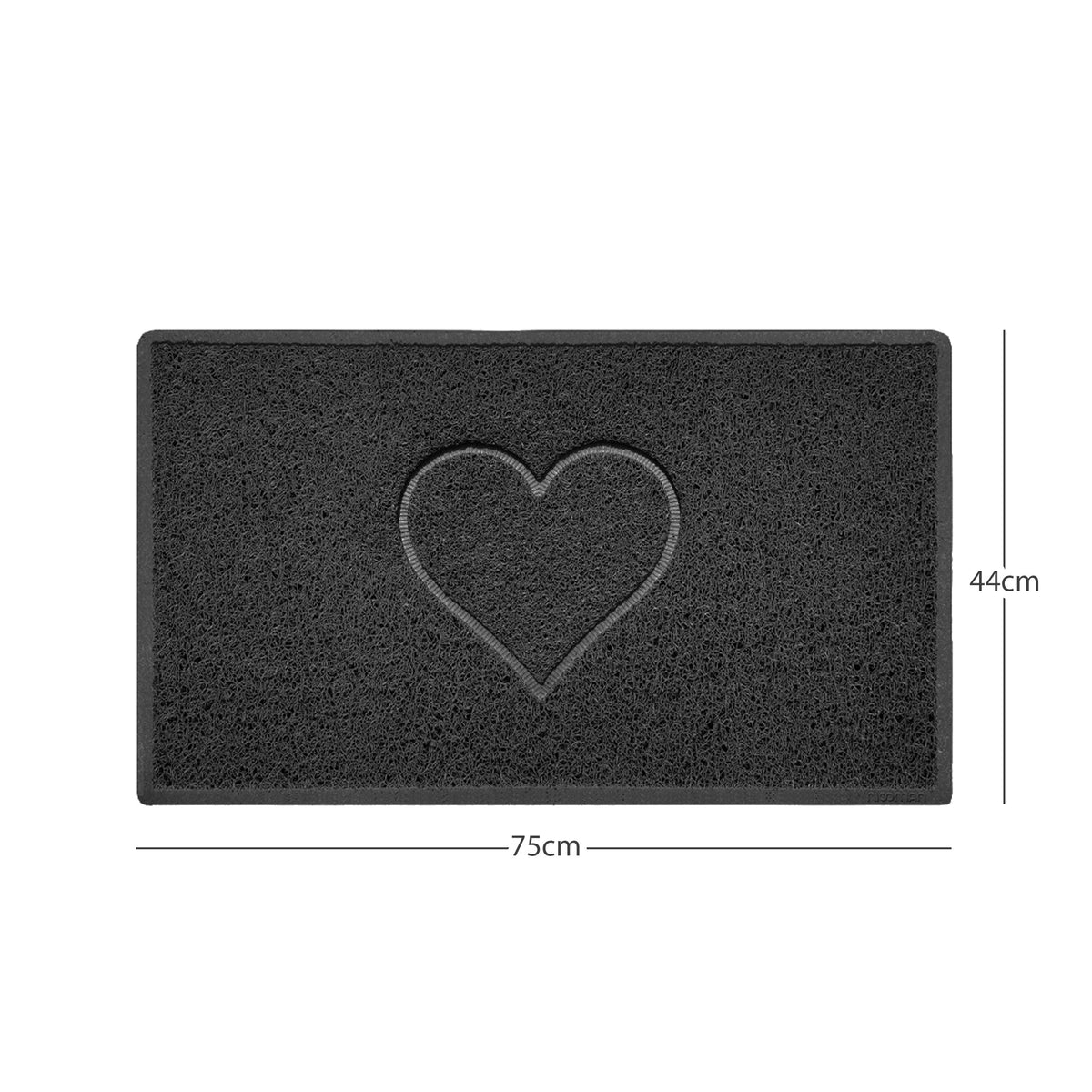 "Heart" Embossed Loofah Textured Spaghetti Door Mat
