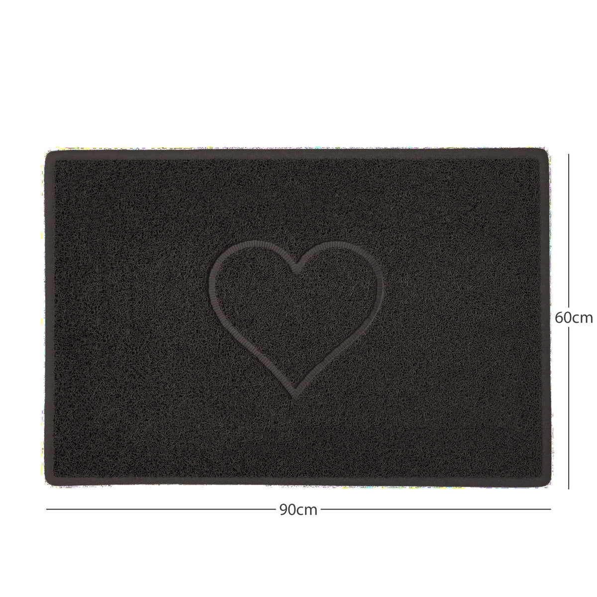 "Heart" Embossed Loofah Textured Spaghetti Door Mat