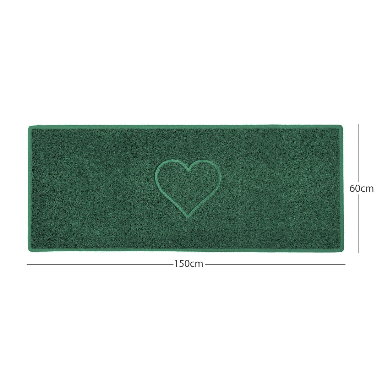 "Heart" Embossed Loofah Textured Spaghetti Door Mat
