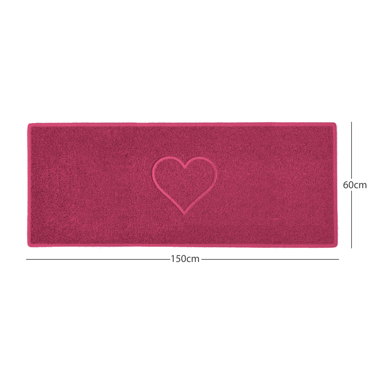 "Heart" Embossed Loofah Textured Spaghetti Door Mat