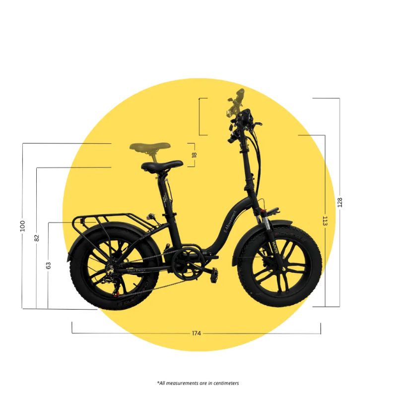 E-Movement Hunter Extreme Step-Through Folding Fat Tyre Electric Bike 250W
