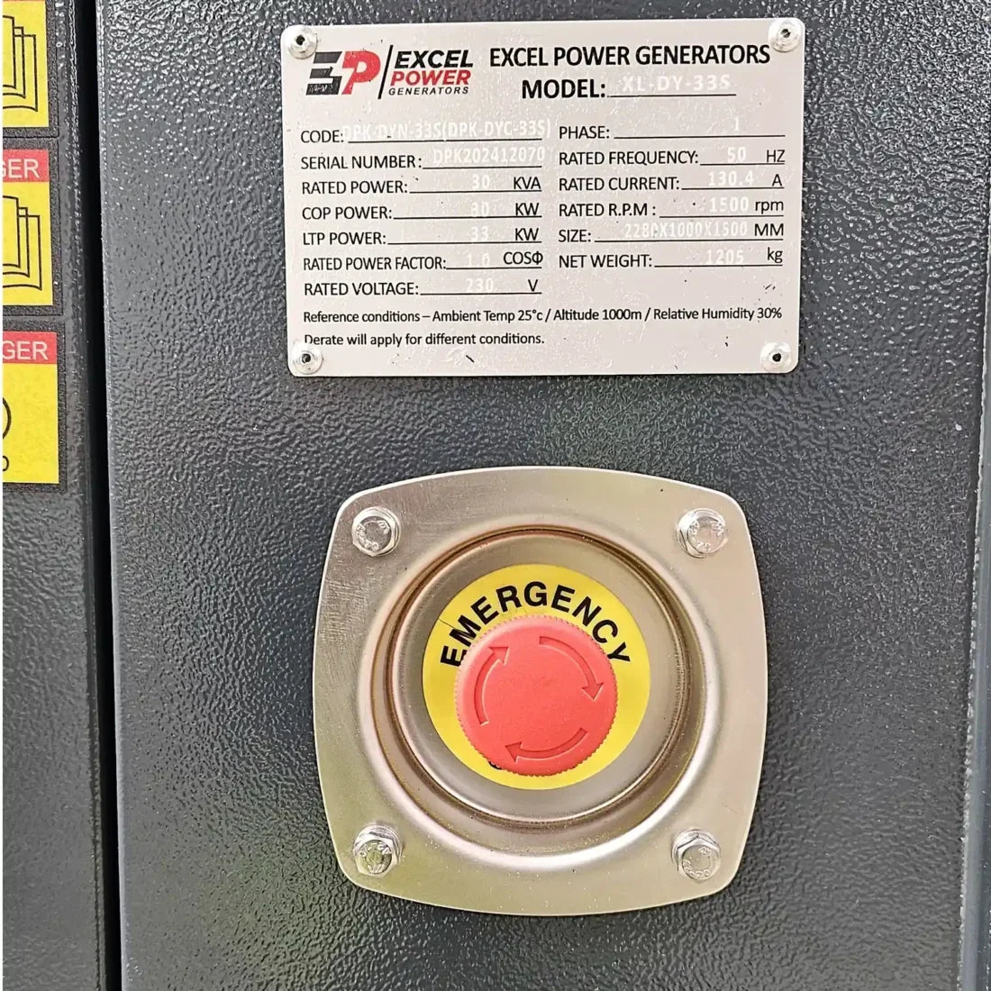 Excel Power XL-DYN-33S 30kVA Single Phase Diesel Generator