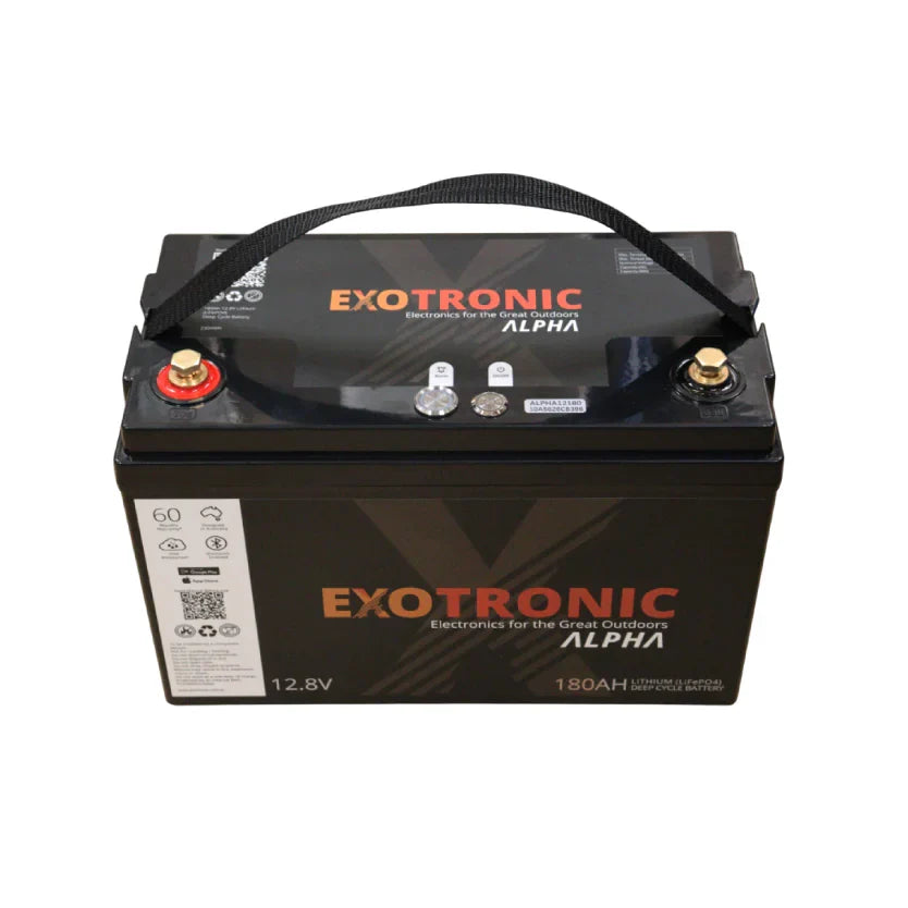 Twin Pack Exotronic 12V 180Ah Alpha IP67 Smart Bluetooth Lithium Batteries