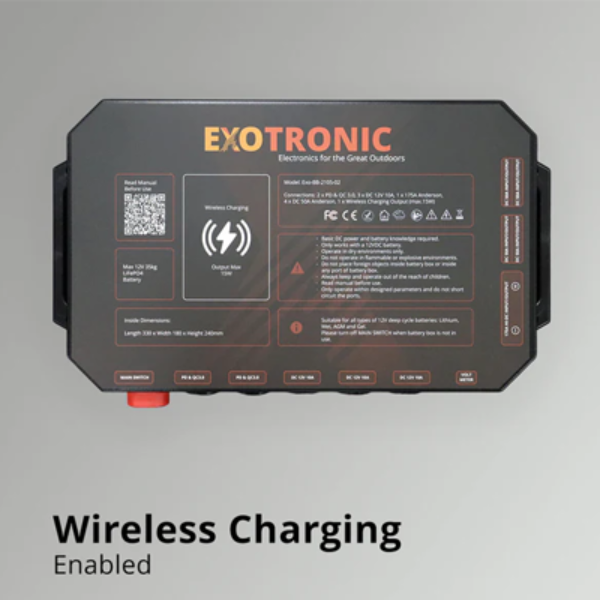 Exotronic Qi-Enabled Heavy Duty Battery Box - Exo-BB-2105-02