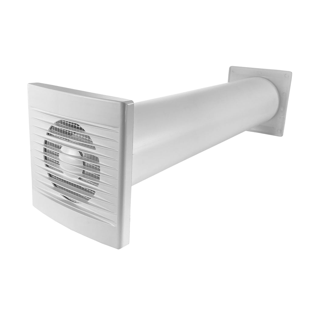 Through Wall Ventilation Kit – STYL Fan with Timer/Humidistat and Brown External Vent