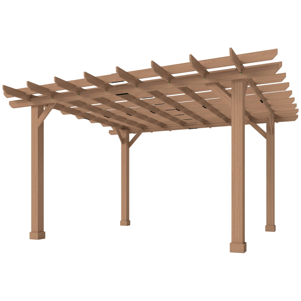 PerArbor Wooden Garden Oasis Pergola with Crisscross Beams and Sturdy Columns