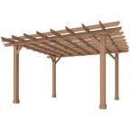 PerArbor Wooden Garden Oasis Pergola with Crisscross Beams and Sturdy Columns