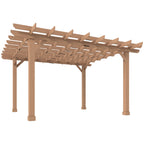 PerArbor Wooden Garden Oasis Pergola with Crisscross Beams and Sturdy Columns