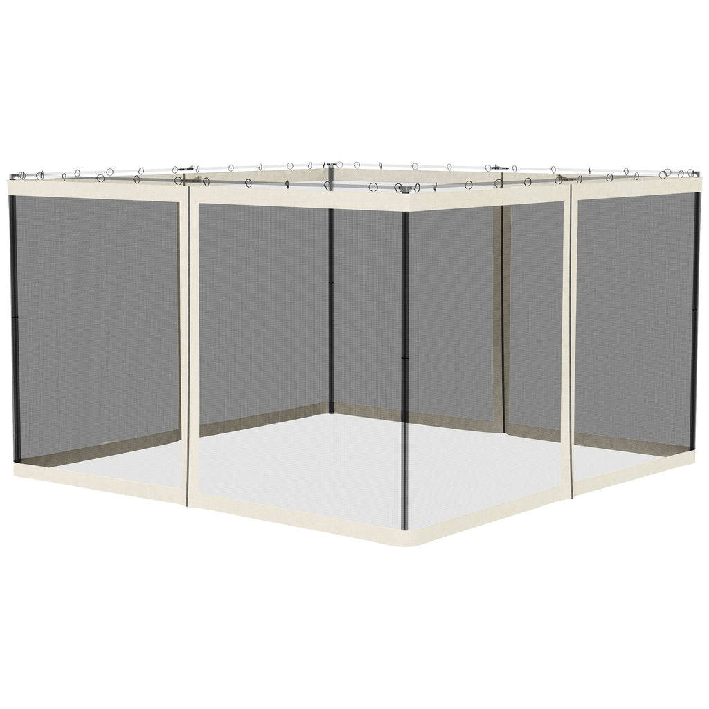 Replacement Mosquito Netting for Gazebo 10' x 12'with Zippers, White