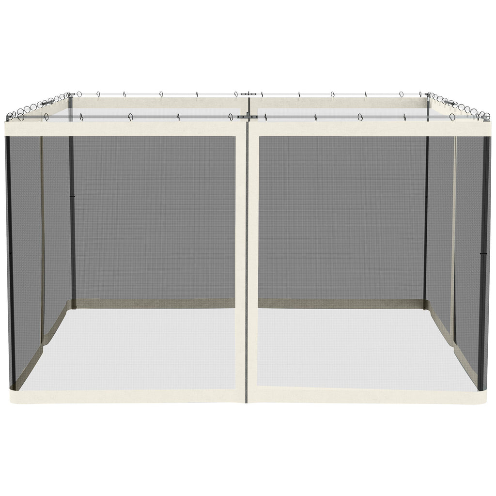 Replacement Mosquito Netting for Gazebo 10' x 12'with Zippers, White
