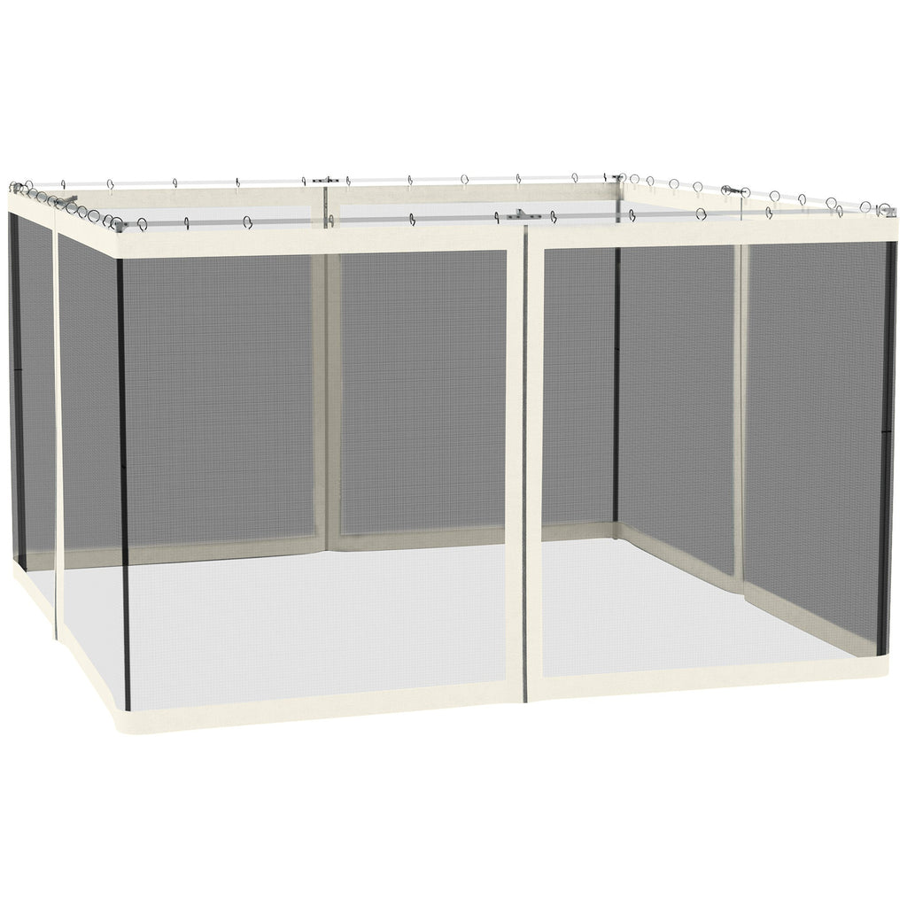 Replacement Mosquito Netting for Gazebo 10' x 12'with Zippers, White