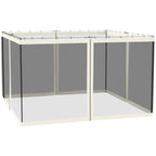 Replacement Mosquito Netting for Gazebo 10' x 12'with Zippers, White