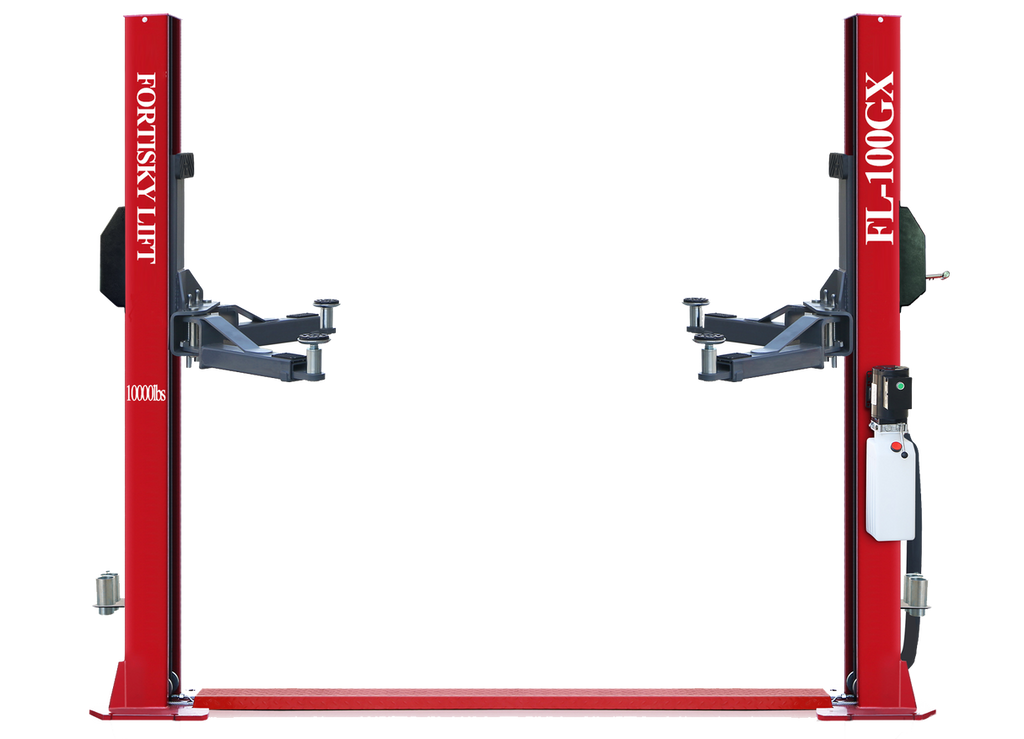 Fortisky FL-100GX 2-Post Car Lift 10,000 lb Capacity Single Point Lock Release