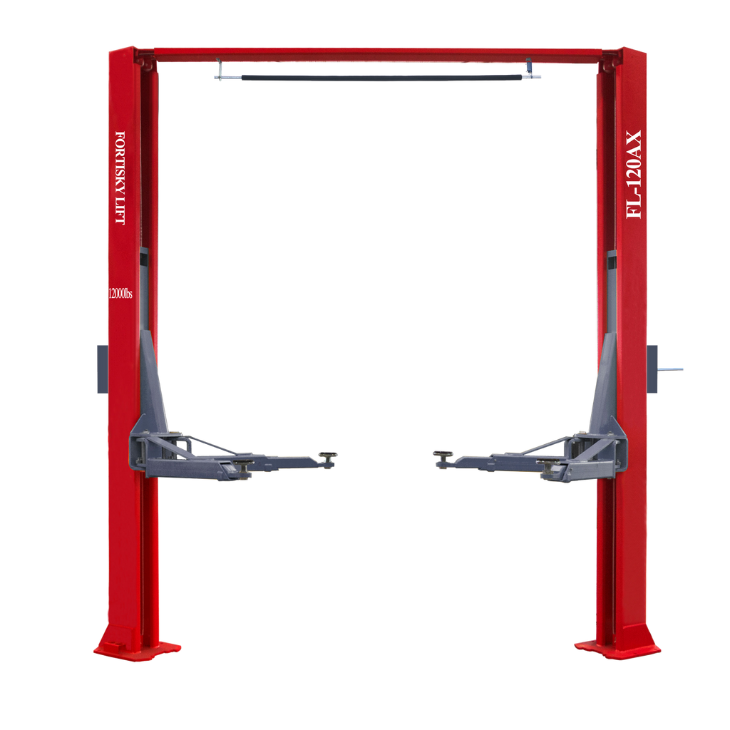 Fortisky FL-120AX 12,000 lb Asymmetrical 2-Post Car Lift Single-Point Lock Release