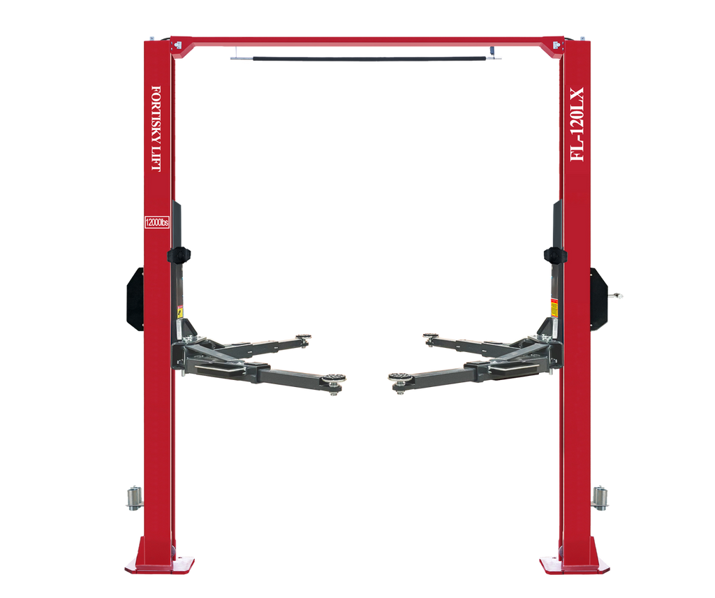 Fortisky FL-120LX 2-Post Car Lift 12,000 lb Capacity Overhead Single Point Lock Release