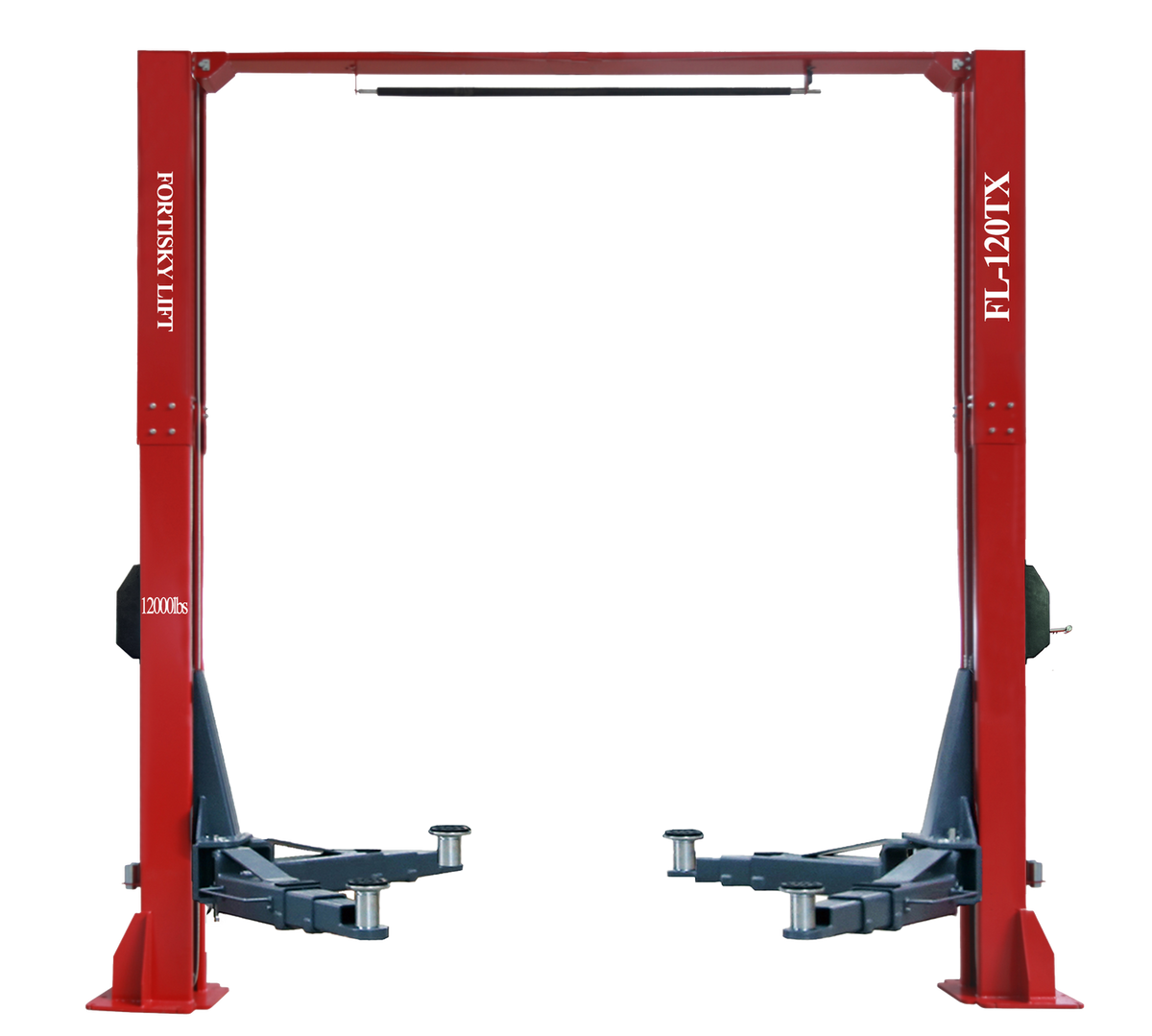 Fortisky FL-120TX 2-Post Car Lift 12,000 lb Capacity Overhead Single Point Lock Release