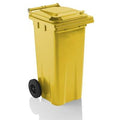 Fosse Yellow Wheelie Bin c/w Lid Lock 120L