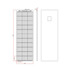 150W black narrow semi-flexible fibreglass solar panel with durable ETFE coating