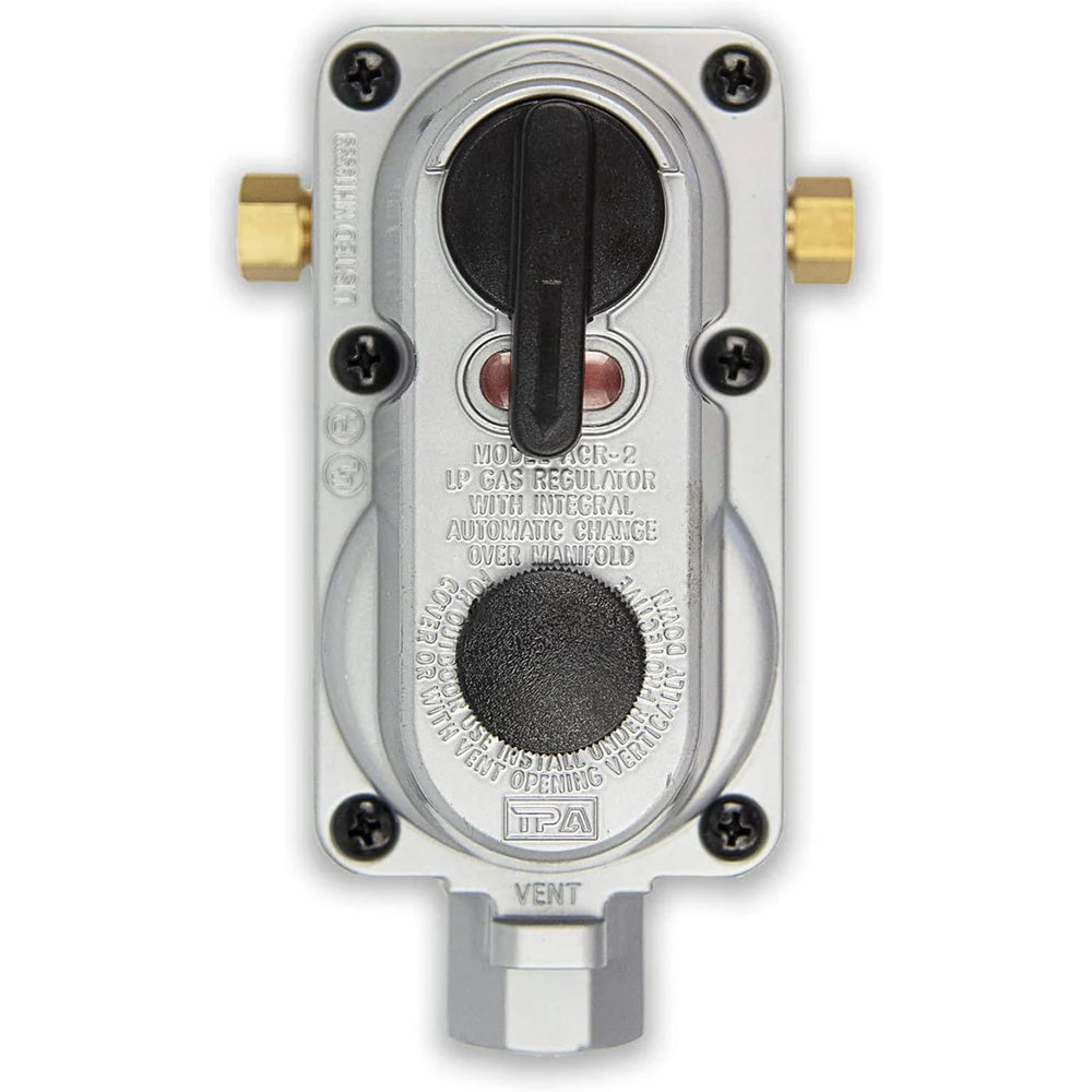 Flame King KT12ACR-2 2 Stage Auto Propane Gas Regulator w/ 2 - 12" Pigtails