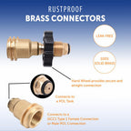 Flame King POL01JT002 Brass POL to QCC1 Type 1 Female Connection Adapter