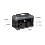 600W Portable Power Station JUMPSPOWER Battery Charger 555Wh LED Light