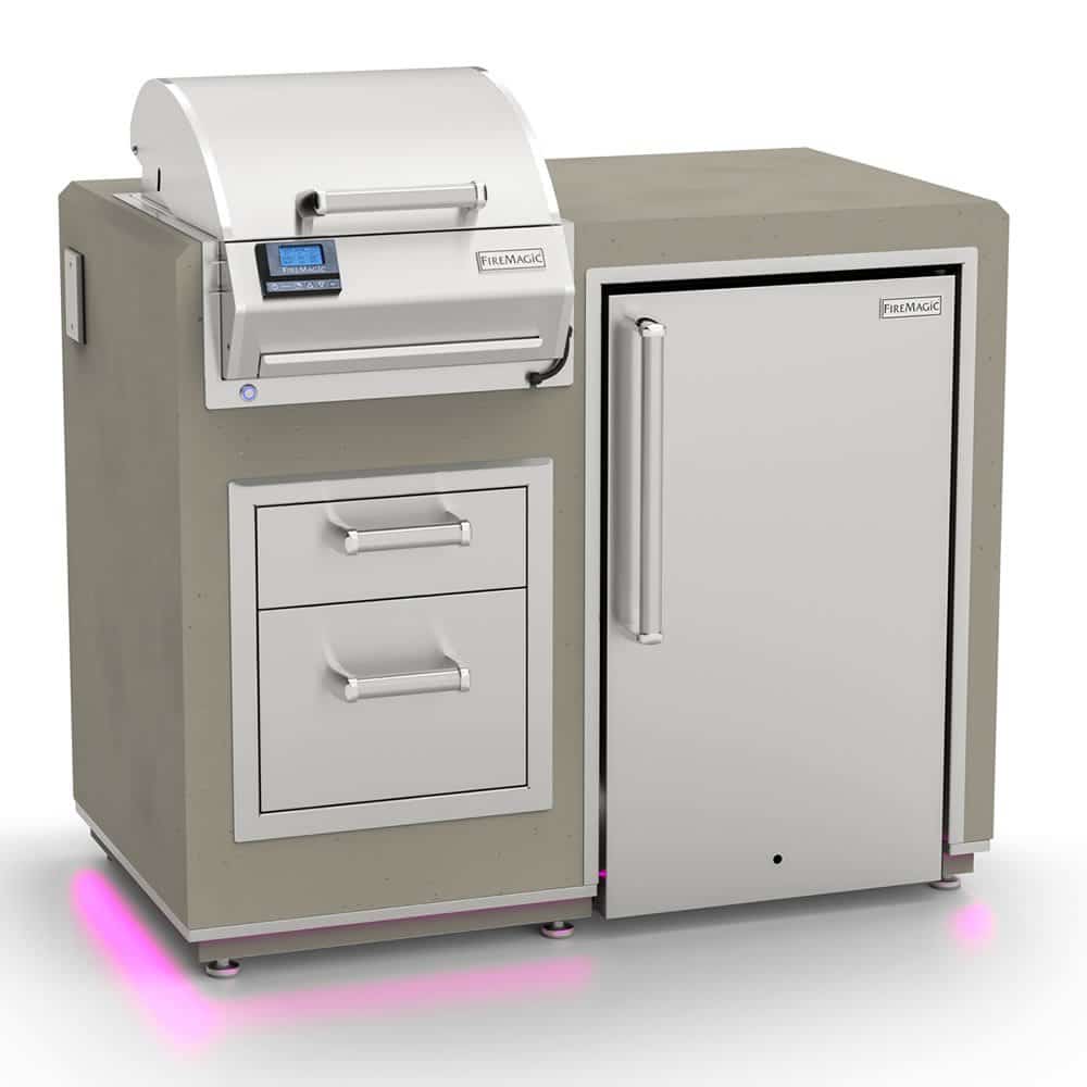 Fire Magic Electric Grill Island Bundle with Refrigerator