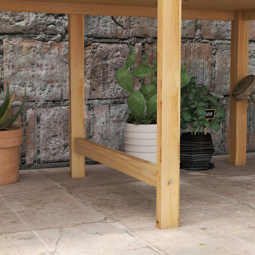 Wooden Raised Garden Bed with Liner & Drain Holes, 45.3"x21.7"x31.5", Natural