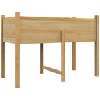 Wooden Raised Garden Bed with Liner & Drain Holes, 45.3"x21.7"x31.5", Natural