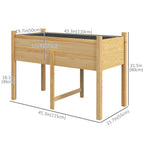 Wooden Raised Garden Bed with Liner & Drain Holes, 45.3"x21.7"x31.5", Natural