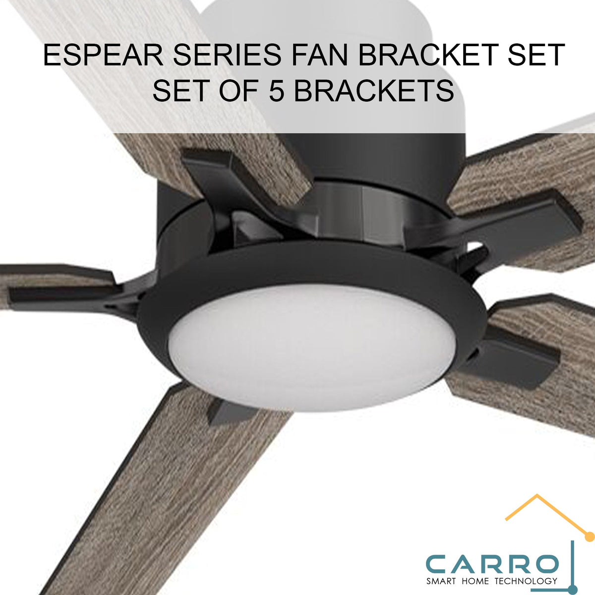 ESPEAR 5-Blade Smart Ceiling Fan Arms - Black (Replacement Parts)