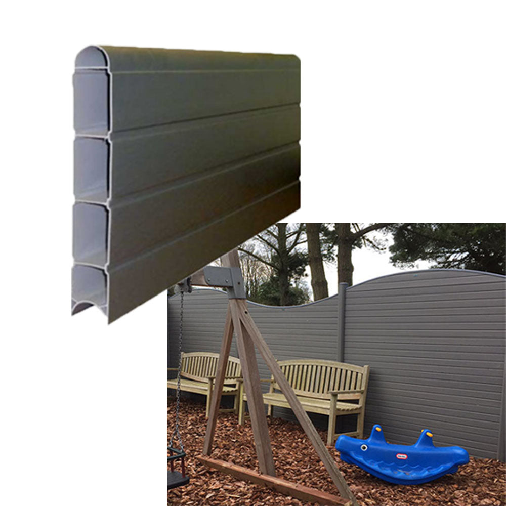 Graphite Eco Fence Panels Plastic Composite Fencing