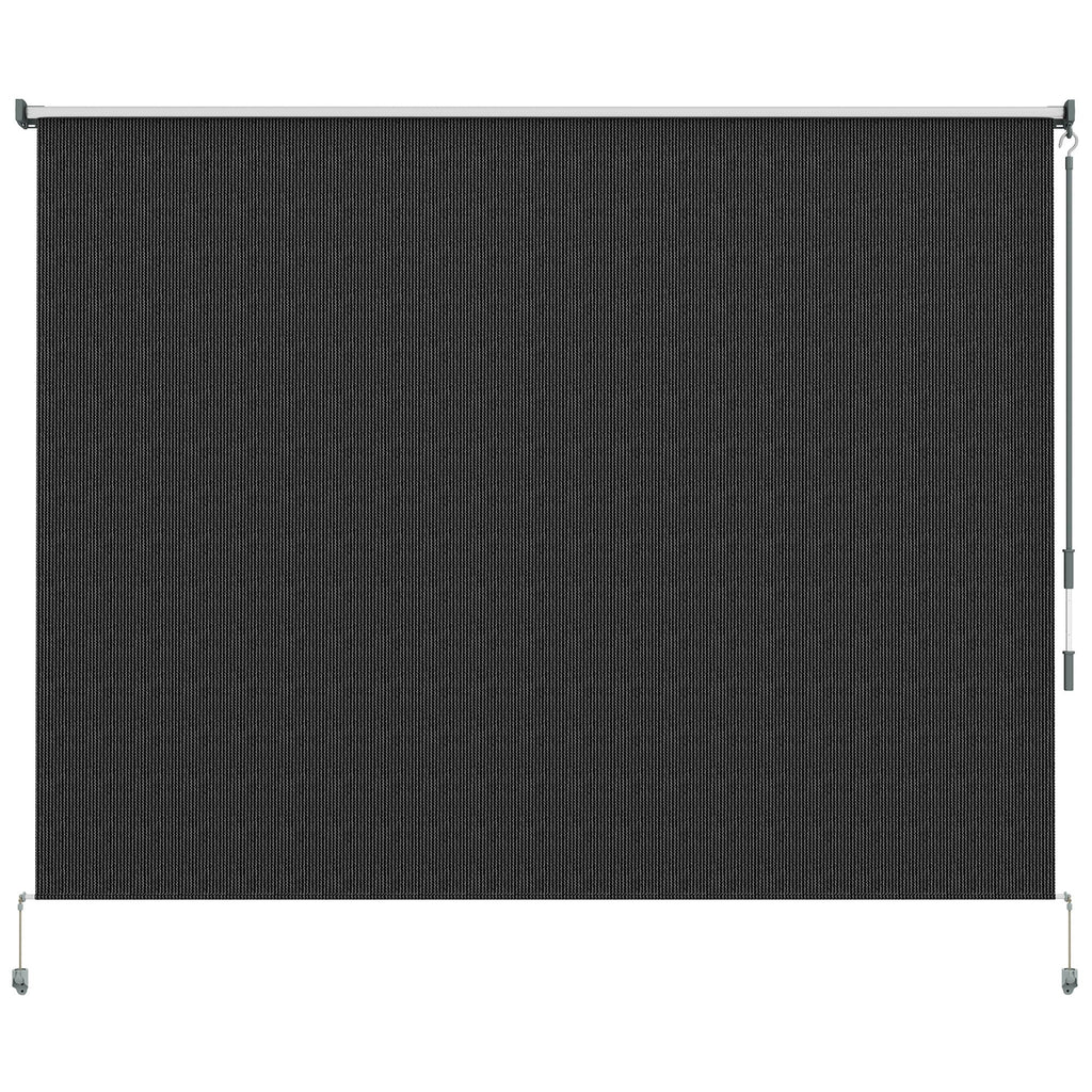 8'W x 6'H Roller Shades for Porch Balcony Gazebo, Black