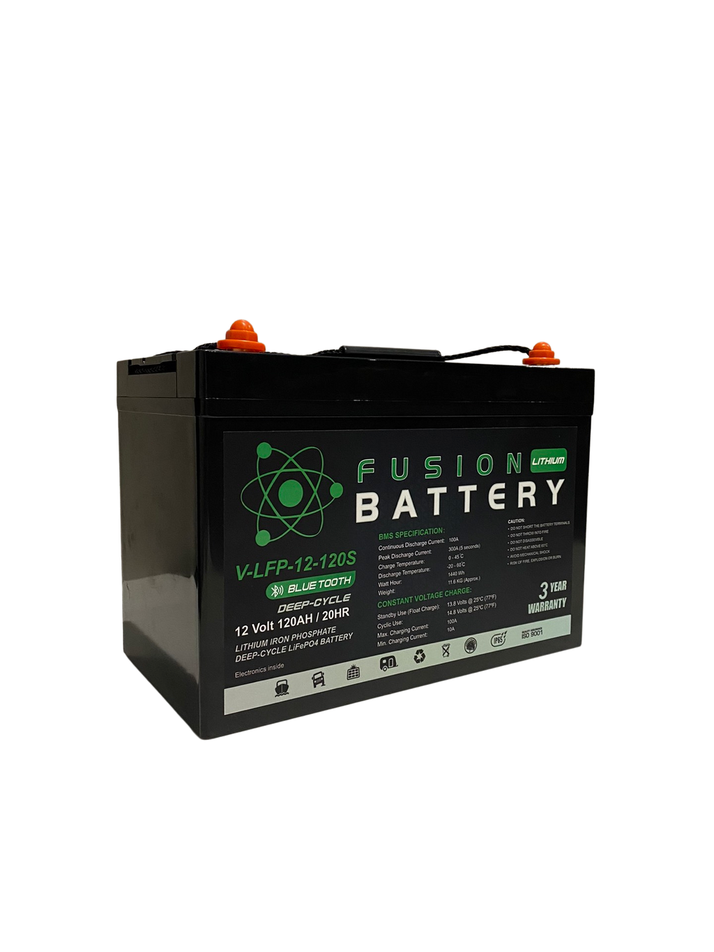 V-LFP-12-120S | 12v 120AH Fusion Lithium Battery | Deep Cycle