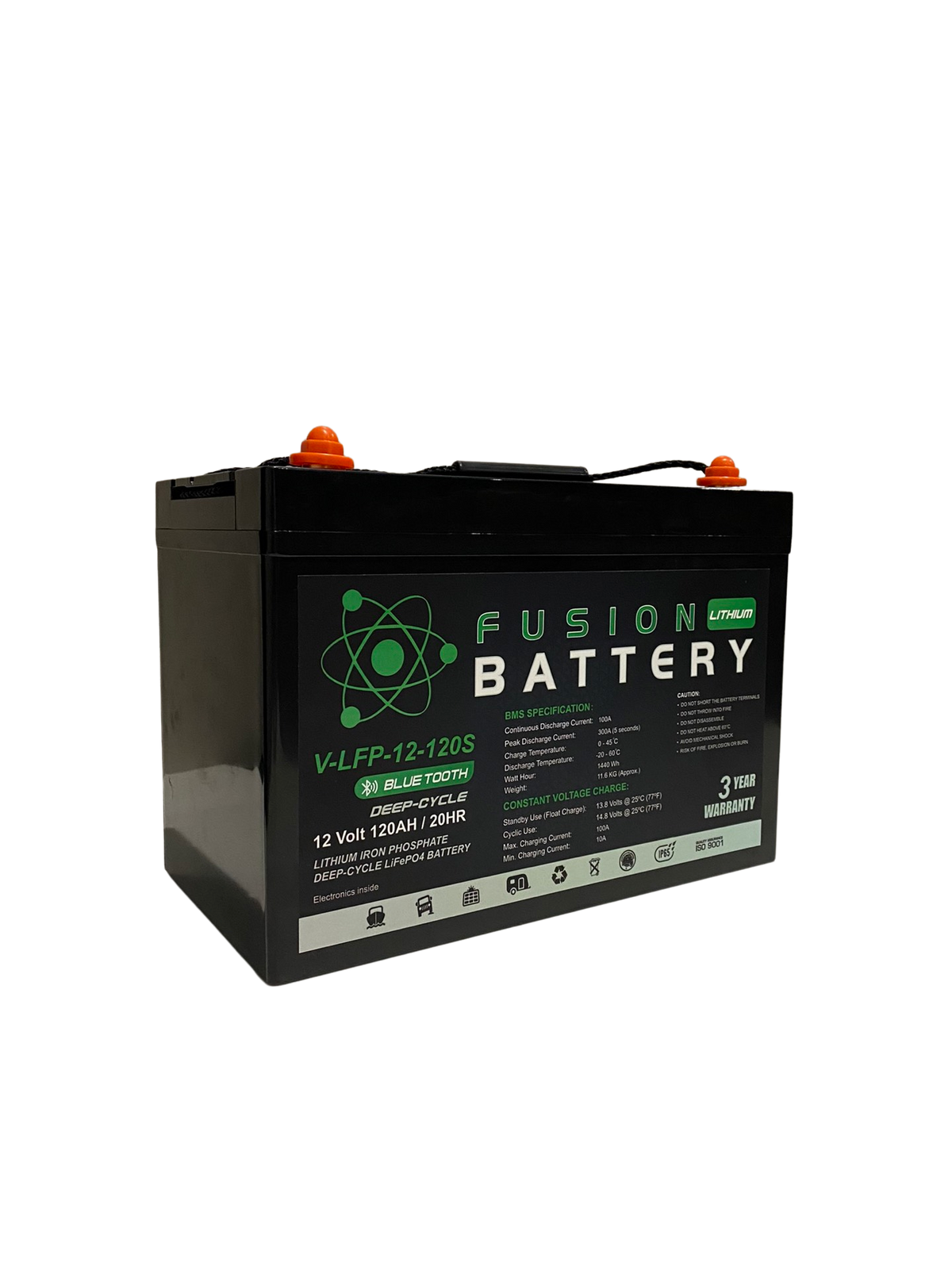 V-LFP-12-120S | 12v 120AH Fusion Lithium Battery | Deep Cycle